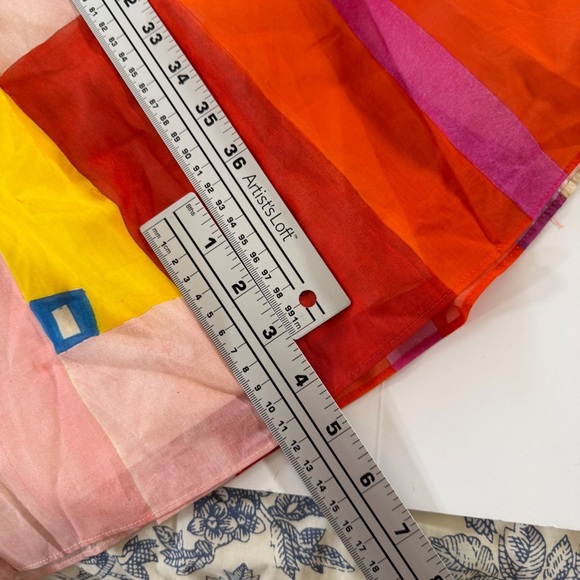 Akris Punto Dress Womens Sz 14 Mural Print Cotton Silk Pleated Shirt Dress $2390 - Picture 7 of 9